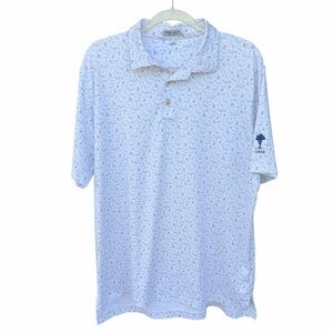 Peter Millar Summer Comfort 5 O'Clock In Fiji Golf Polo Shirt Beach Tequila Lrg